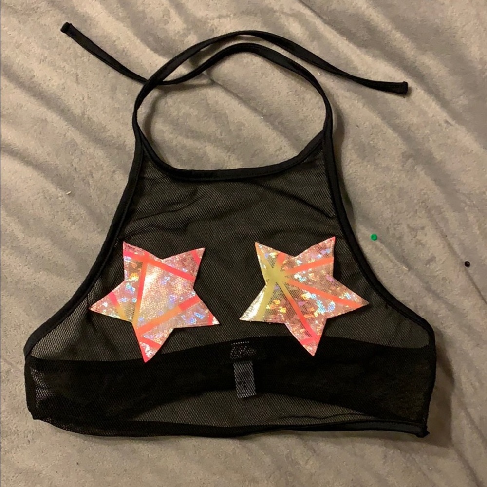 Rave Wonderland Mesh Tie Top
